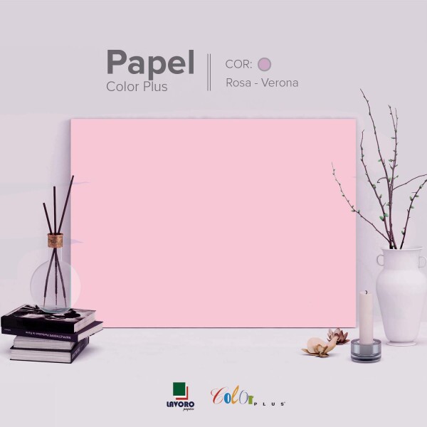 Papel Color Plus 240g A4 - Rosa Beb (Verona) - 27 Folhas