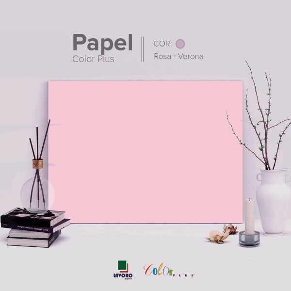 Papel Color Plus 180g A4 - Rosa Beb (Verona) - 27 Folhas