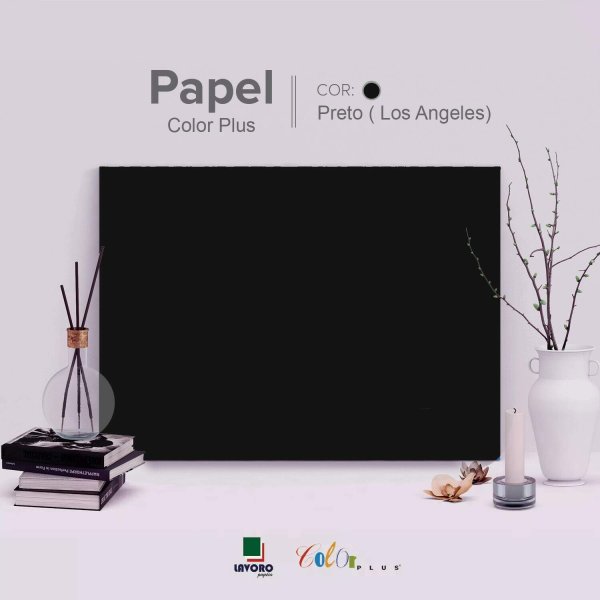 Papel Color Plus 180g A4 - Preto (Los Angeles) - 27 Folhas