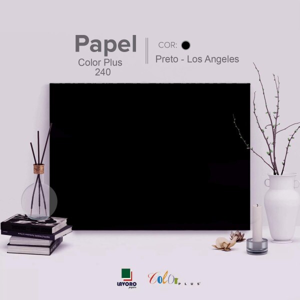 Papel Color Plus 240g A3 - Preto (Los Angeles) - 28 Folhas