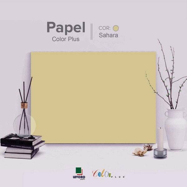 Papel Color Plus 180g A4 - Palha (Sahara) - 27 Folhas