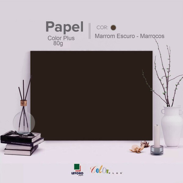 Papel Color Plus 240g 30x60 - Marrom Escuro (Marrocos) - 21 Folhas