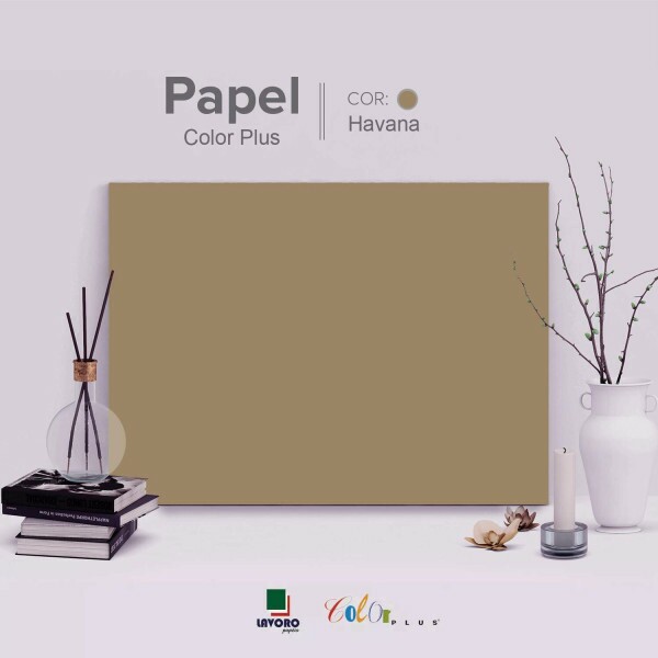Papel Color Plus 180g 30x60 - Marrom Claro (Havana) - 21 Folhas
