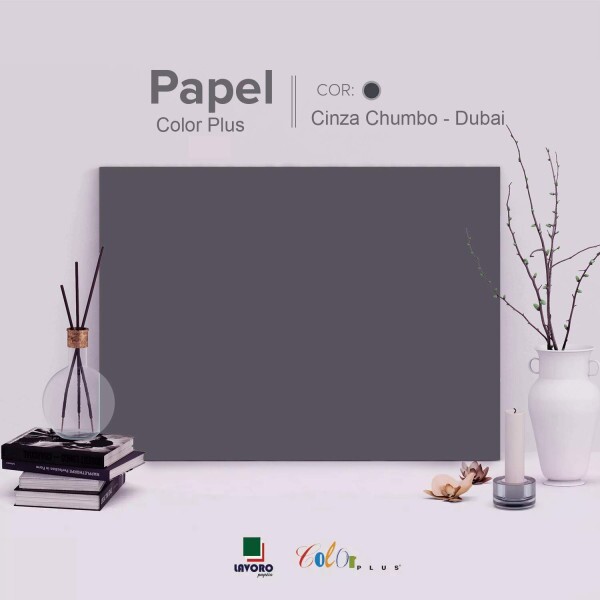 Papel Color Plus 180g A3 - Cinza Chumbo (Dubai) - 28 Folhas