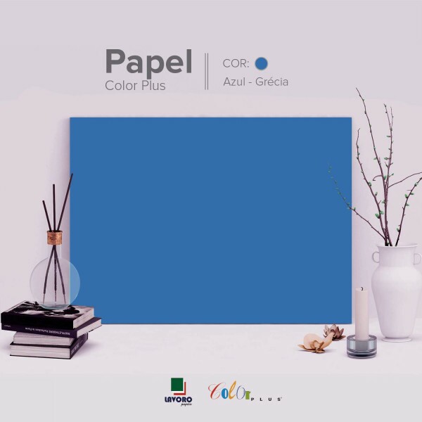 Papel Color Plus 180g 30x60 - Azul Royal (Grcia) - 21 Folhas