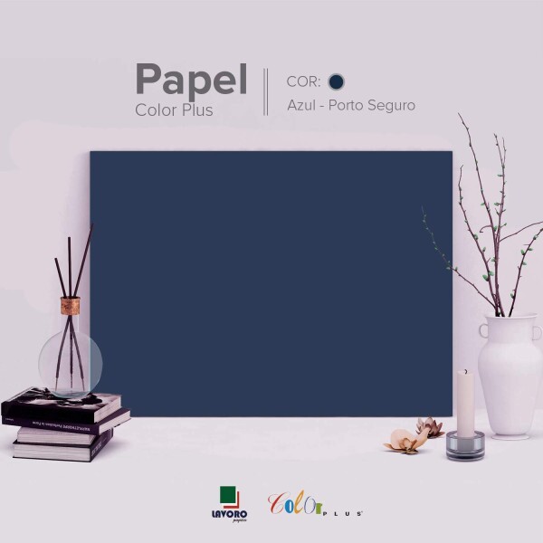 Papel Color Plus 180g 30x60 - Azul Marinho (Porto Seguro) - 21 Folhas