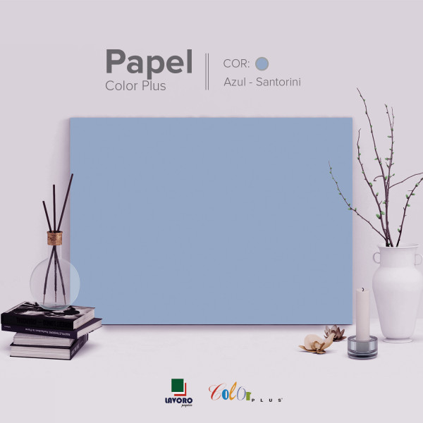 Papel Color Plus 180g 30,5x30,5 - Azul Beb� (Santorini) - 30 Folhas