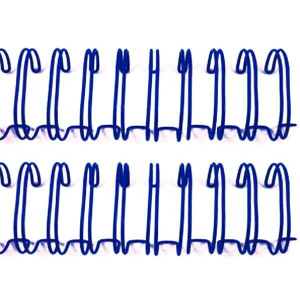 Espiral Wire-o Anel Duplo Azul 1 Polegada com 5 unidades - Passo 2 x 1