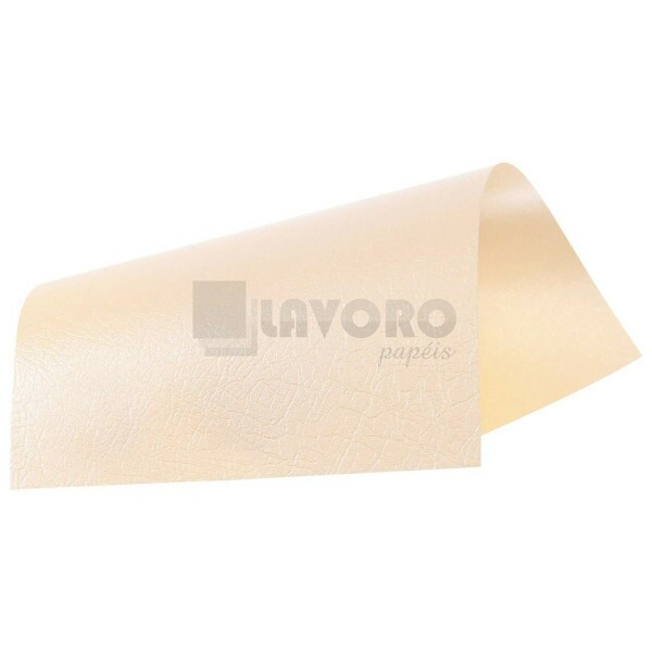 Papel Perolizado Criacor - Couro Marfim 180gr A3 - 12 Folhas