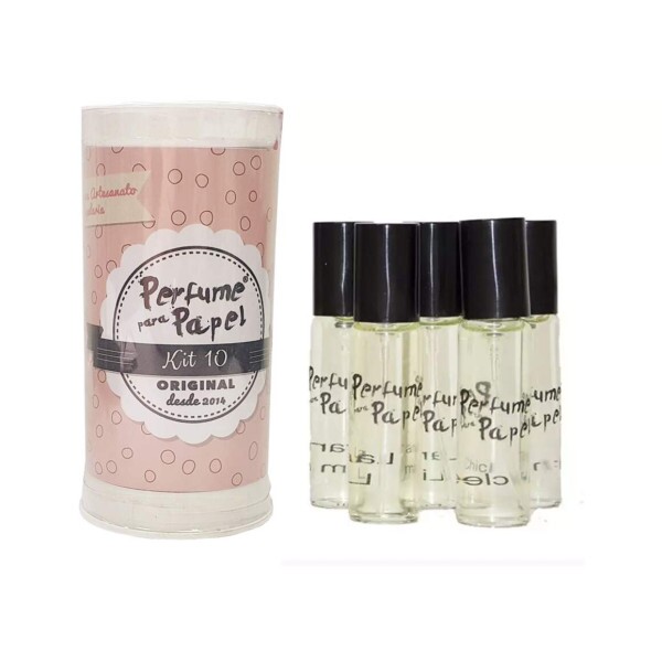 Kit Perfume para Papel N 10 - 5 Aromas 15 ml cada + Latinha