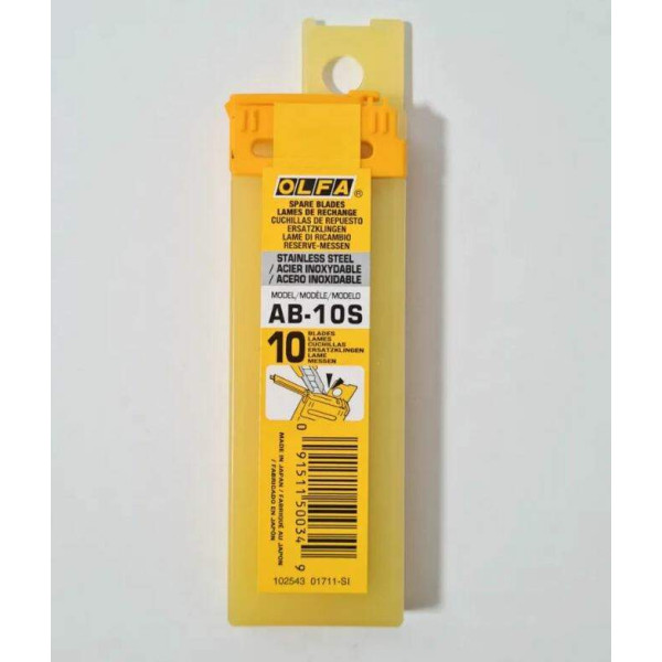 Estojo de L�mina OLFA - Modelo AB-10S - A�o Inox - Kit Com 10