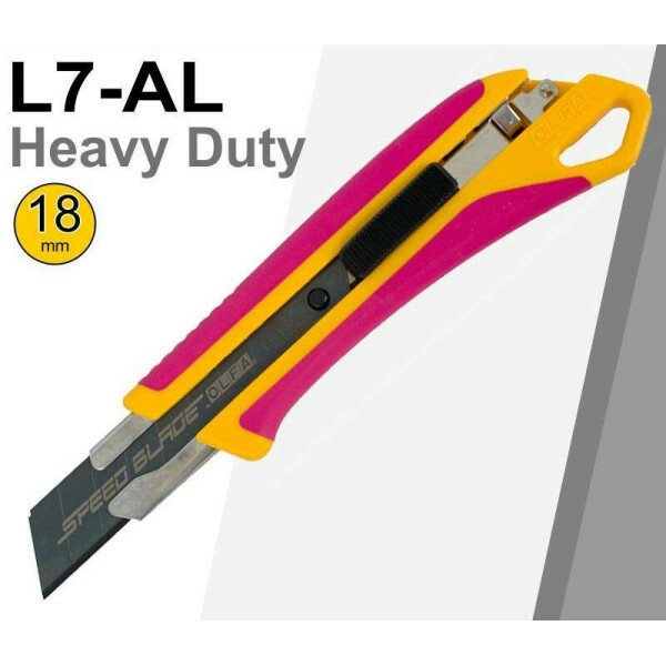 Estilete OLFA Heavy Duty - Modelo L7- AL Rosa - Com LFB