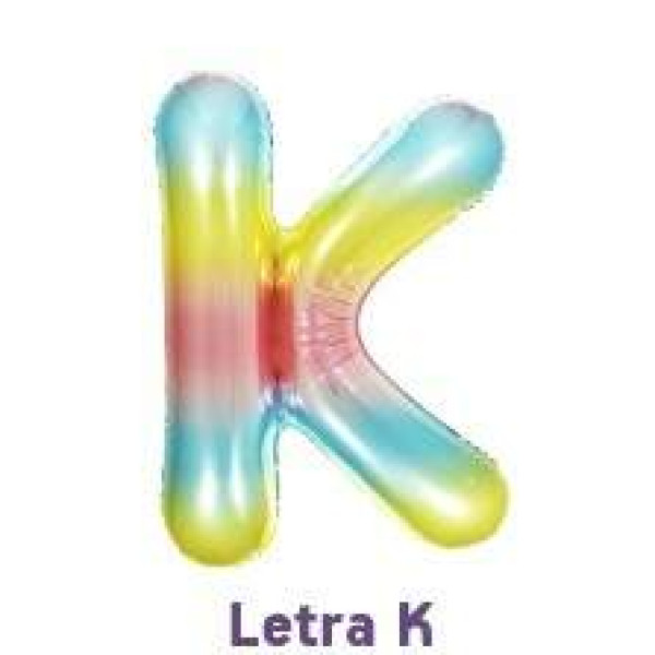 Bal�o Metalizado Arco-�ris - Letra K 16\' 40cm