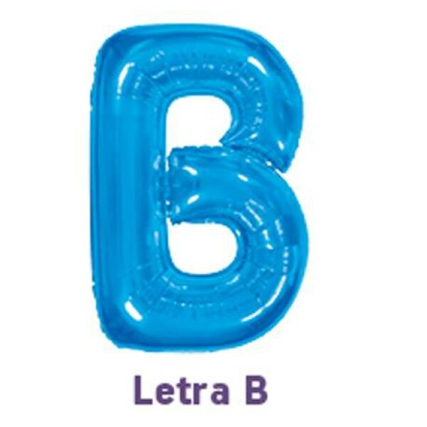 Balo Metalizado Azul - Letra B 16\' 40cm