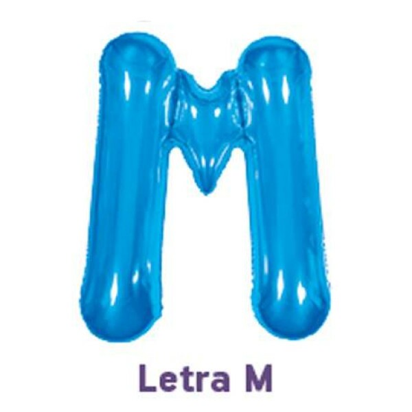 Balo Metalizado Azul - Letra M 16\' 40cm