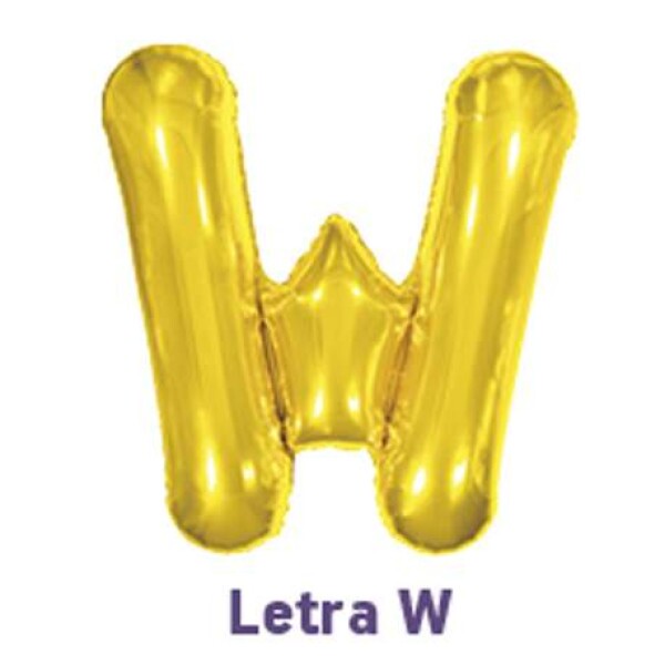 Balo Metalizado Dourado - Letra W 16\' 40cm