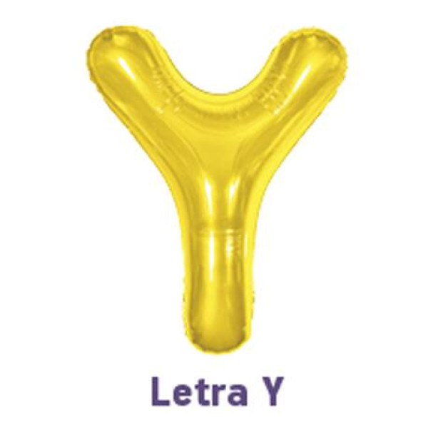 Bal�o Metalizado Dourado - Letra Y 16\' 40cm