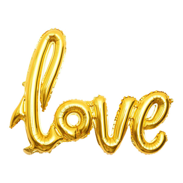Bal�o Metalizado Love Dourado - 42\' 108x65cm