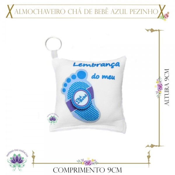 Almochaveiro Chá de Bebê Azul Pezinho (pç)