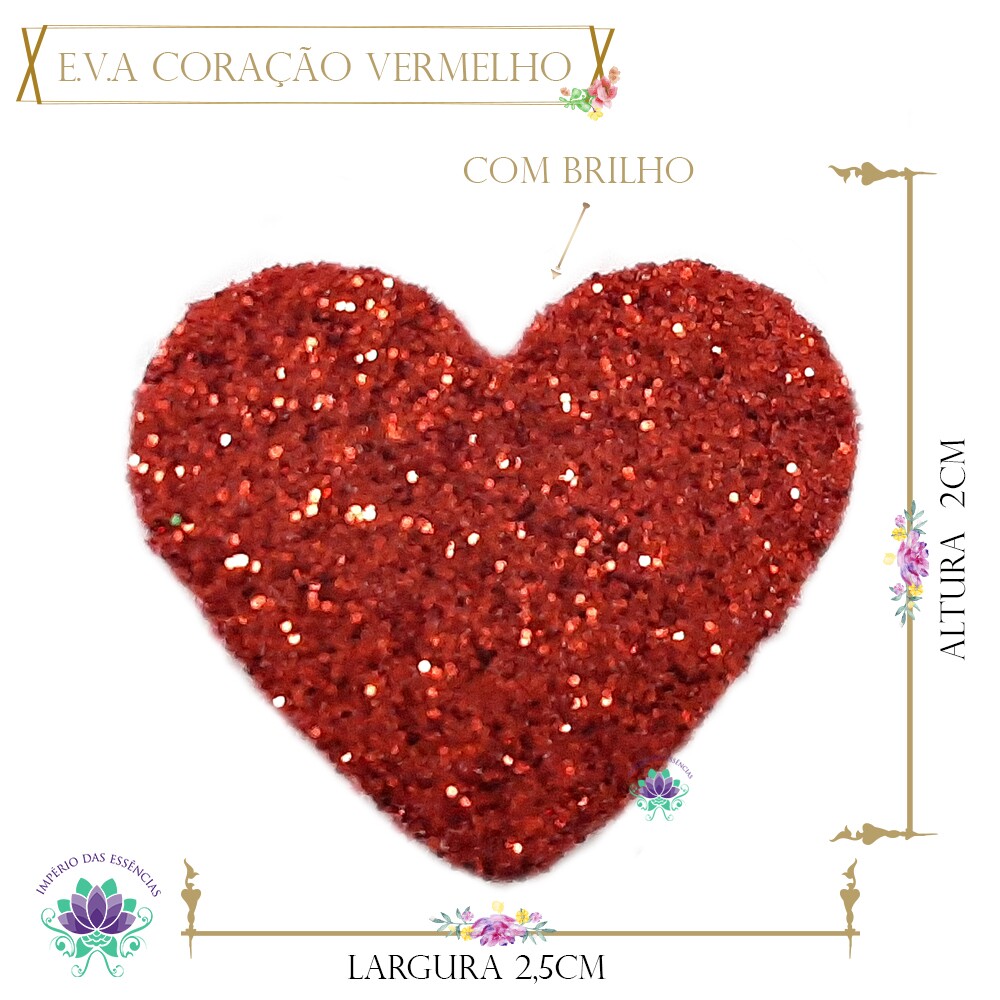 Enfeite E.V.A Coração Vermelho