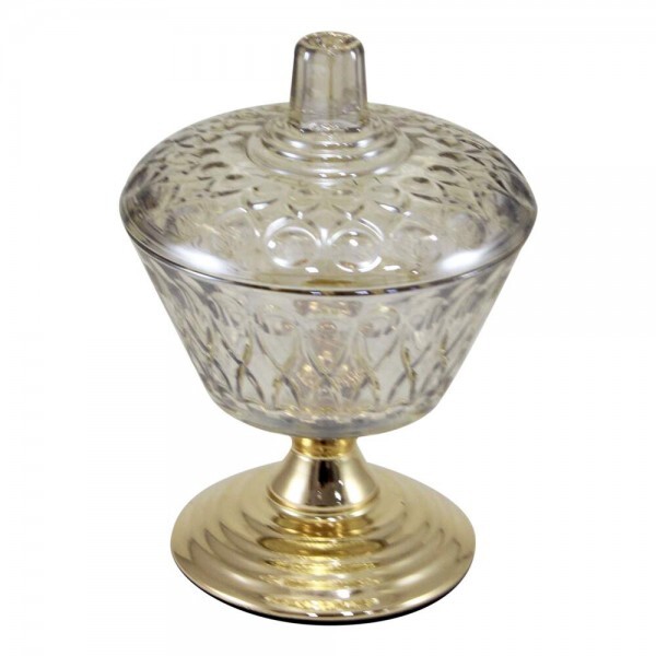 Bomboniere de Vidro Lisse com Pé Metálico Ouro (1un)