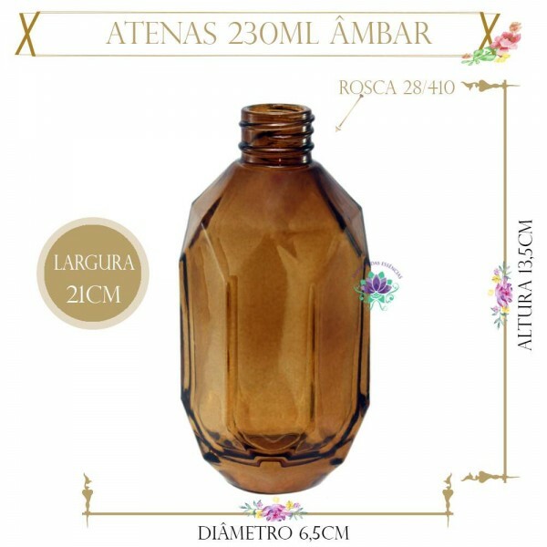 Vidro Atenas 230ml Âmbar sem Tampa Rosca 28/410 (1un)
