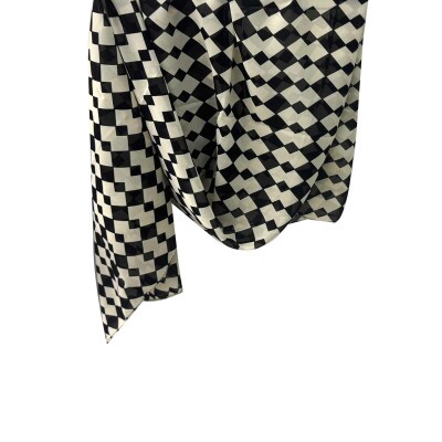 Echarpe Xadrez Damas Preta E Creme (5934)