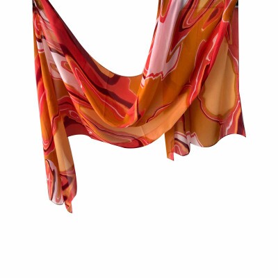 Echarpe Turbulncia Vermelha e Laranja De Satin (5960)