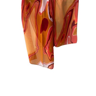 Echarpe Turbulncia Vermelha e Laranja De Satin (5960)