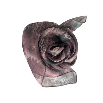 Len�o Animal Print Marrom de Satin (6336)