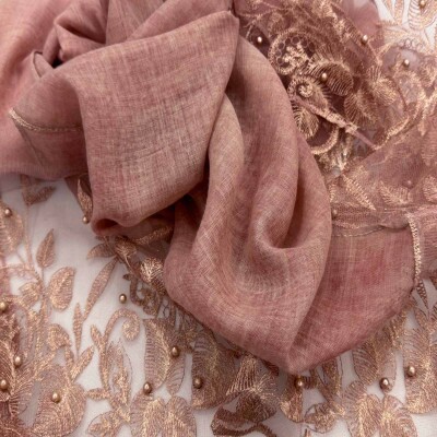 Echarpe Com Renda Rosa (6607)
