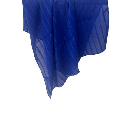 Len�o Listrado Azul Royal de Satin (7136)