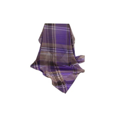 Len�o Xadrez Lilas e Bege de Satin (8144)