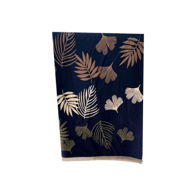 Pashmina Folhagem Azul Marinho (SKU 8961)