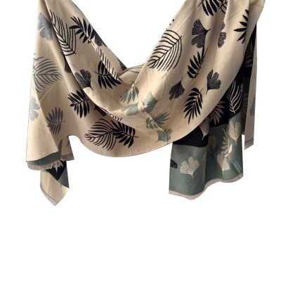 Pashmina Folhagem Creme (SKU 8962)