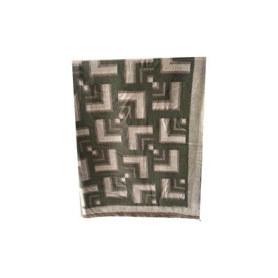 Pashmina Abstrata Verde Clara e Creme (SKU 9000)
