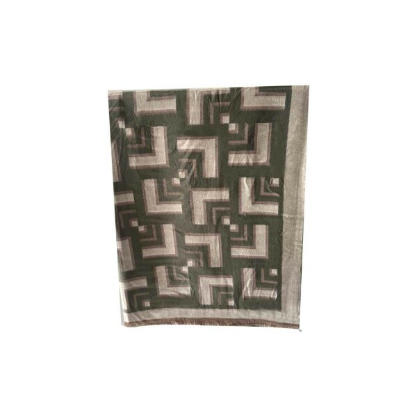 Pashmina Abstrata Verde Clara e Creme (SKU 9000)