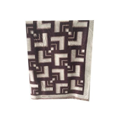 Pashmina Abstrata Marrom e Creme (SKU 9004)