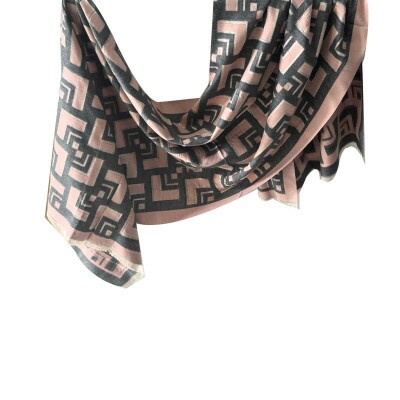 Pashmina Abstrata Rosa e Cinza (SKU 9005)