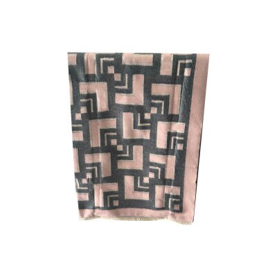 Pashmina Abstrata Rosa e Cinza (SKU 9005)