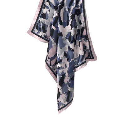 Len�o Leopardo Rosa com Lil�s ( Sku 9027)