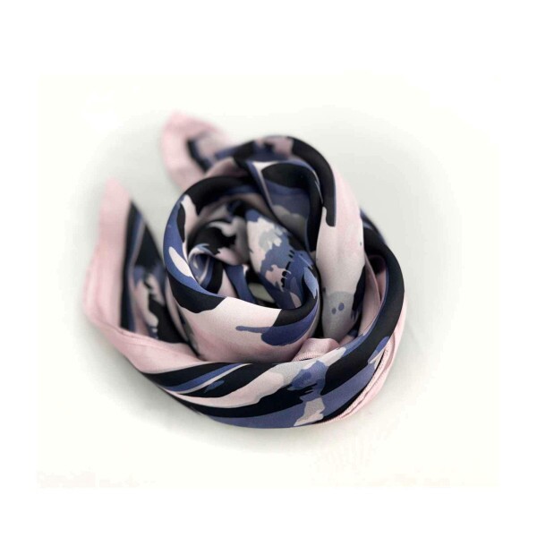 Len�o Leopardo Rosa com Lil�s ( Sku 9027)