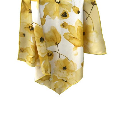 Len�o Floral Amarelo Toque de Seda (SKU 9057)