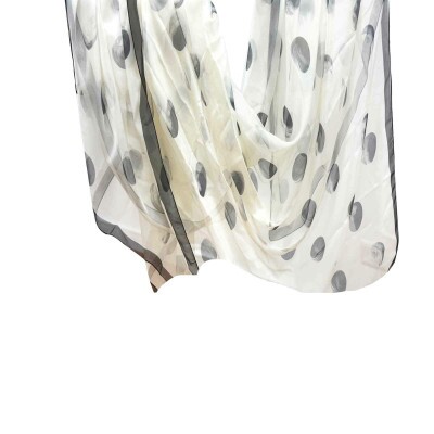 Pareo Esferas Off White e Preta (SKU 9065)