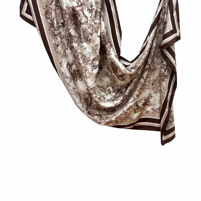 Pareo Floresta Marrom e Off White (SKU 9068)