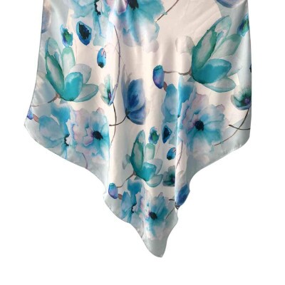Len�o Floral Azul Claro Toque de Seda (SKU 7130)