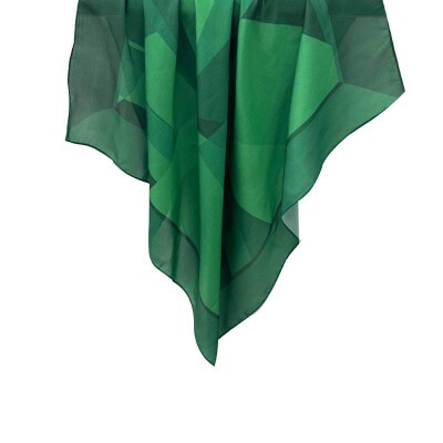 Len�o Abstrato Verde Bandeira Toque de Seda (SKU 9079)