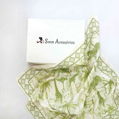 Len�o Safari Off White e Verde Toque de Seda (SKU 9081)