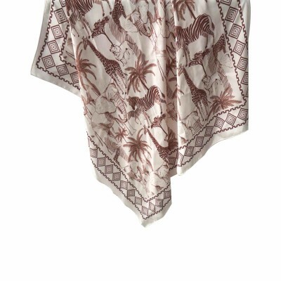 Len�o Safari Off White e Marrom Toque de Seda (SKU 9082)