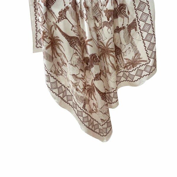 Len�o Safari Off White e Marrom Toque de Seda (SKU 9082)